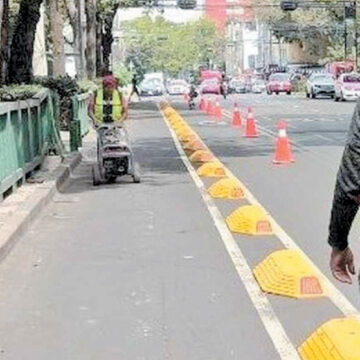 Confinan ciclovía en Avenida Coyoacán