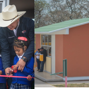 Rodolfo Noguez entrega aula y baños para alumnos del jardín de Niños Felipe B. Berriozábal en Jilotepec