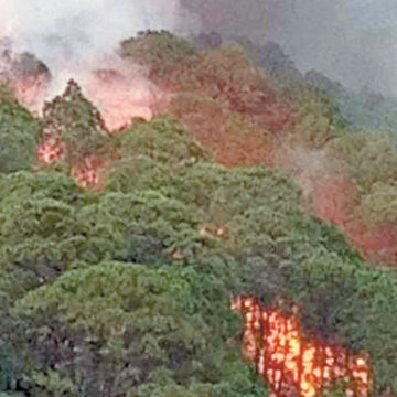 Suman tres días de incendio forestal en Mazatepec