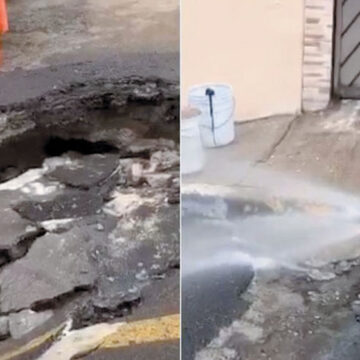 Se forma un socavón en la GAM por fuga de agua y caída de lluvia