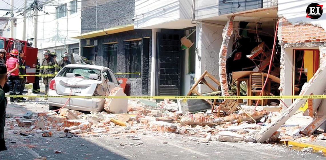 Reportan cinco personas lesionadas en explosión por acumulación de gas en Toluca