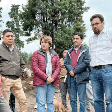 Delfina Gómez recorre rutas de evacuación del volcán Popocatépetl