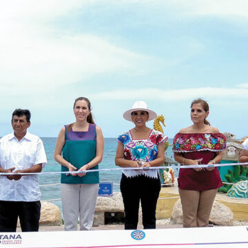 Reinaugura Mara Lezama el malecón del Caribe junto a Atenea Gómez