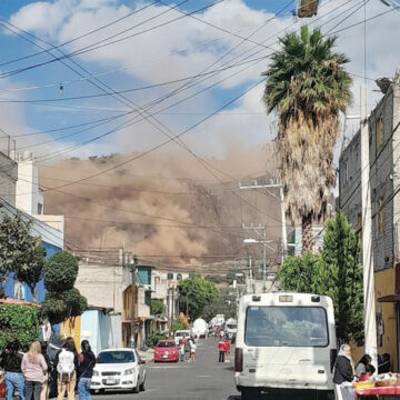 Desgajamiento en el cerro Las Minas de Iztapalapa tras sismo en Puebla