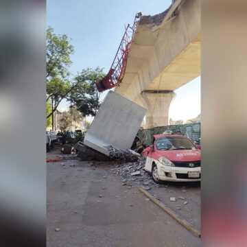 Colapsa parte de la estructura del Tren Interurbano en Observatorio