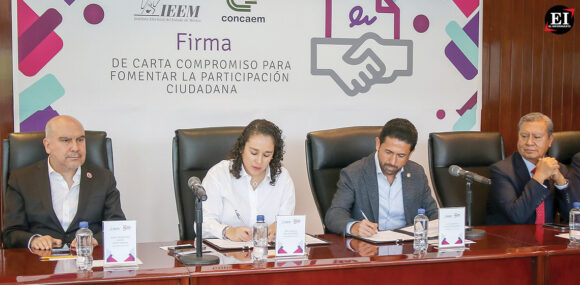 Firman IEEM y Concaem carta para promover participación ciudadana en la elección 2024