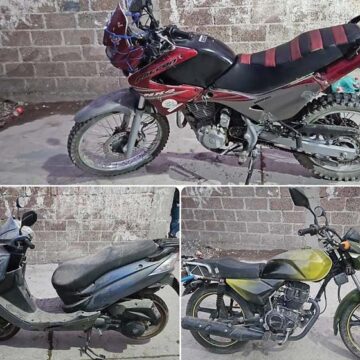 Aseguran motocicletas con reporte de robo y sin medios de identificación