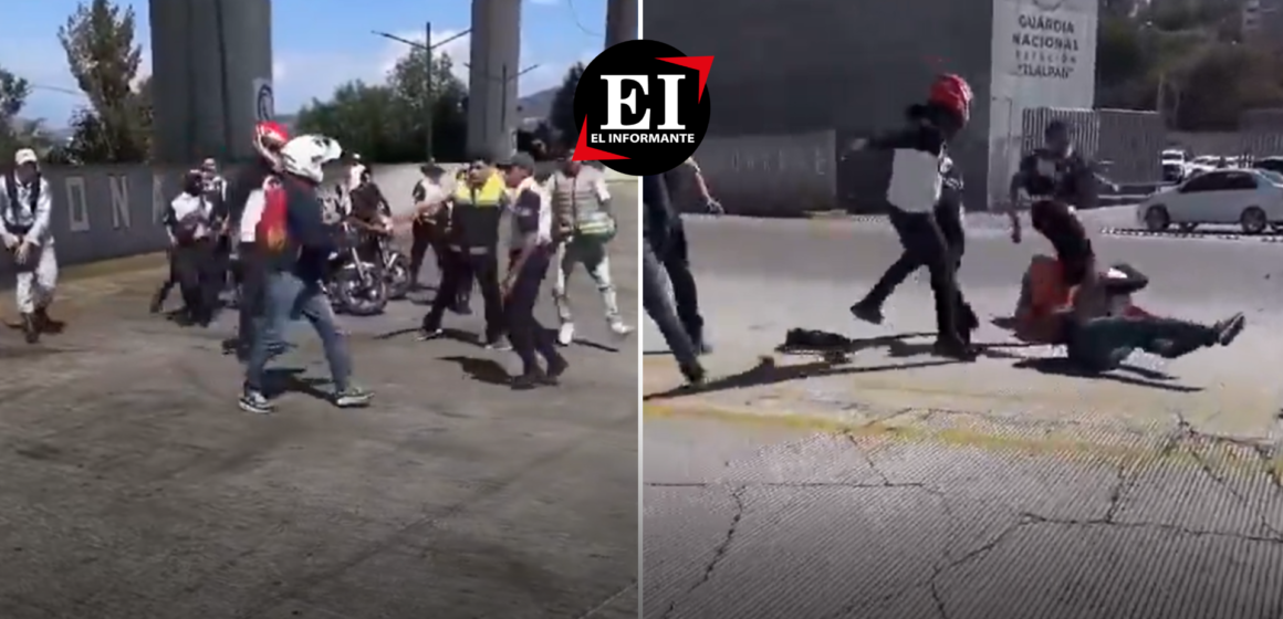 MOTOCICLISTAS GOLPEAN A ELEMENTOS DE LA GUARDIA NACIONAL