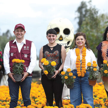 Clara Brugada da inicio a la venta de flores de Cempasúchil en CDMX